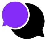 purple and black speech bubble